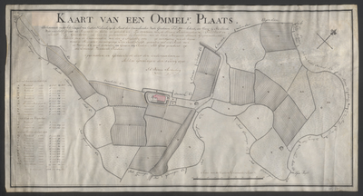 1441 Kaart van een Ommel.r plaats behorende onder het carspel van Ooster Nieland : Kaart van een Ommerlander plaats, ...