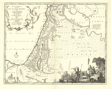 1910 De IVde landkaart, vertoonende het koninkryk Israels, benevens deszelfs overheerde landschappen onder de regering ...