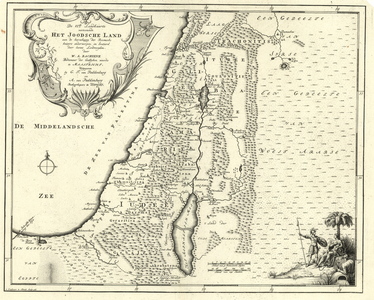 1912 De VIde landkaarte vertoonende het Joodsche land aan de heerschappij der Roomsche keisers onderworpen en bestierd ...