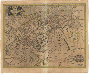 1955 Frisia Occidentalis : Kaart van Friesland, Groningen en Drenthe. Gradenverdeling in de rand. Titel en schaalstok ...