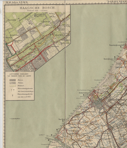 2007.15 Atlas A.N.W.B. Bl. 16 's-Gravenhage : Wegendkaart met op inzetkaart het Haagsche Bosch / ANWB, 1921