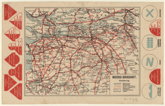 2124.9 Noord-Brabant : Reclame fietskaart van Noord-Brabant met rechts en links afbeeldingen van verkeersborden, 1929