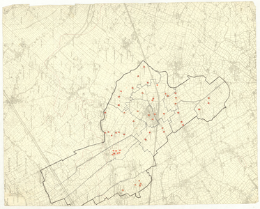 2147 Kaart van het gericht van Loppersum en Wirdum ingetekend op een topografische kaart 7 E in grijsdruk / B.W. ...