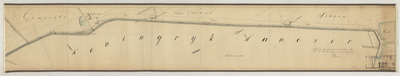 2859.3 Kaart van de Moersloot tussen de Boneschans en Nieuweschans. Met aantekeningen in potlood, 1849
