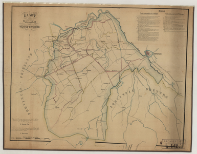 2885.1 Kaart van het waterschap Wester-Kwartier : Overzichtskaart met titel en legenda / J. Kater Tz. ; lith. v. E.D.H. ...