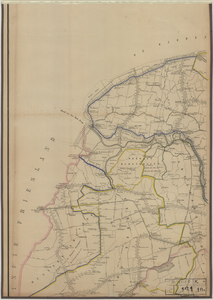 2911.10 Kaart van het noordwesten van de provincie Groningen, waarop grotendeels de uitkomsten van de aldaar in de ...