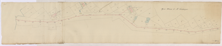 3295.222 No. 16. Gem.e Ulrum s.tie B Vierhuizen : Gewaterpaste lijnen, ingetekend op uittreksel van het kadastrale plan ...