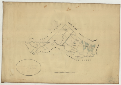 3315.1 Gemeente Noorddijk. 1869 : Kaartje van de gemeente Noorddijk, waarop aangegeven de wegen en wateren, alsmede de ...