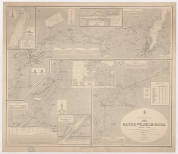 3631 Schlewig-Holstein. Der Kaiser Wilhelm-Kanal : Hydrografische kaart op een blad met 7 deelkaarten. Met afbeeldingen ...