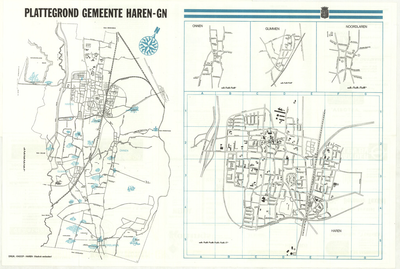 3778 Plattegrond Gem. Haren-Gn : Stratenplan met afzonderlijke kaarten van de dorpen Haren, Glimmen, Onnen en ...