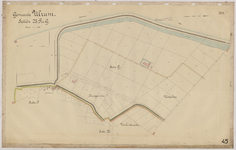 4140.4 Gemeente Ulrum. Sectieën B, F en G. No. 2 : Reitdiep. Kaart op kadastrale basis, met o.a. Vierhuizen en ...