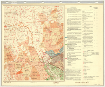 4243 7 Groningen-West : Waterstaatskaart. Topografische kaart met aanduiding van de verschillende afwateringseenheden / ...