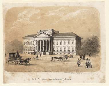 10146 Het nieuwe Academiegebouw : Academiegebouw 1850-1906 / C.C.A. Last ; steendr. v. P. Blommers te 's Hage, 1850-1906