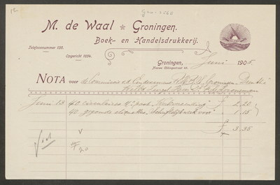 G20-256b M. de Waal te Groningen (gem), 1905