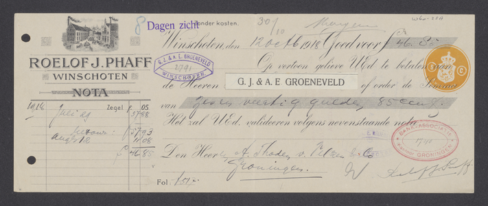 W60-25a Roelof J. Phaff te Oldambt (Winschoten), 1918