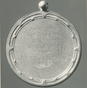 10425 Medaille achterzijde: - , 1955