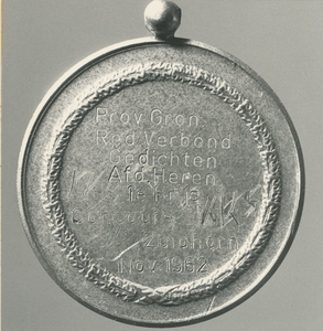 10400 Medaille achterzijde: (van) K.K.S., 1962