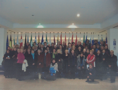 83 Excursie naar Europees Parlement; groepsfoto