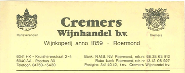 139 Cremers, Anno 1859