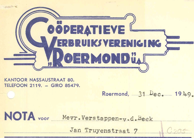 205 Coöperatieve Verbruiksvereniging, 1949