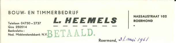 188 Heemels, L., 1961