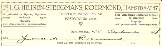 294 Heijnen-Steegmans, Fa J.G., 1926
