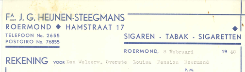 296 Heijnen-Steegmans, Fa.J.G., 1940