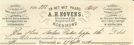 540 Hovens, A.H. (In Het Wit Paard), 1816