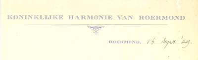 60 Harmonie van Roermond, Koninklijke, 1929