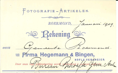 75 Hegemann & Bingen, Firma, 1909