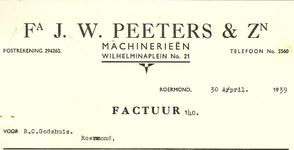 125 Peeters & Zn., Fa J.W., 1939
