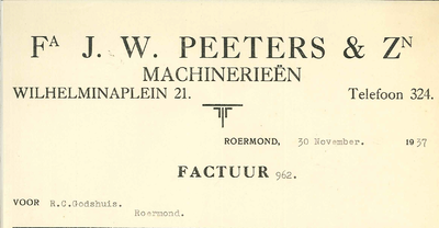 130 Peeters & Zn, Fa J.W., 1937