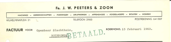 137 Peeters & Zoon, Fa J.W., 1960