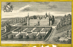 A11 Het kasteel van Heel – linksboven het wapen van de graven De Horion, heren van Heel, 1740