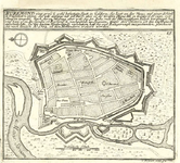 A31 Plattegrond van Roermond met muren en vestingwerken en aanduiding der plaats en naam van geestelijke en wereldlijke ...