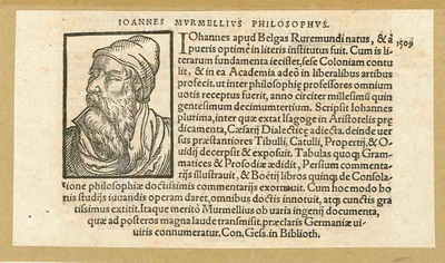 A50 Portret van de filosoof Johannes Murmellius – Met beschrijving van de persoon in het Latijn, c.1600