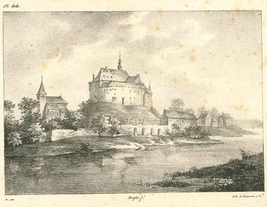 A56 Gezicht op het kasteel te Kessel nabij Venlo, c.1850