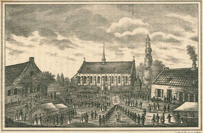 A57 Processie naar de kapel van O.L.Vrouw in ’t Zand. Met tekst op achterzijde., c.1820