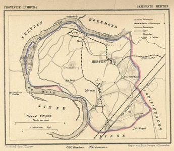 A98 Top. kaart van Herten en omgeving, c.1875