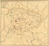 B18 Plattegrond van Roermond met vestingwerken en aanduiding der plaats en naam van geestelijke en wereldlijke ...