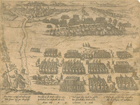 B30 Aanval van het leger van de prins van Oranje op Maastricht in okt. 1568 – met gedichtje in het Duits, c.1580