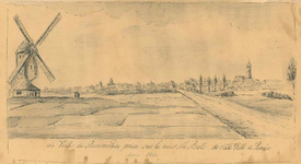 B39 Gezicht op Roermond vanuit het noord-oosten, 1850 jaar van weergave 1822