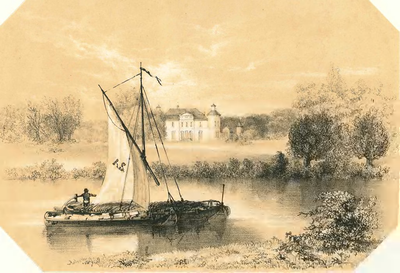 B86 Gezicht op het kasteel te Leuth, c.1850