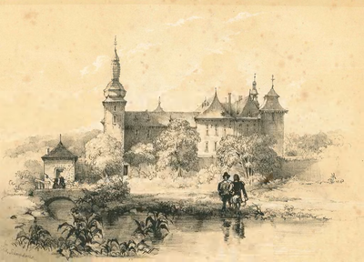 B88 Gezicht op het kasteel te Geulle, c.1850