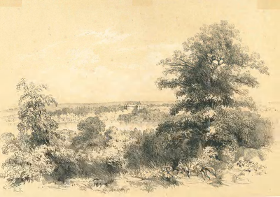 B89 Gezicht op het kasteel te Reeckheim (Rekem), c.1850