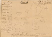 C102 Kaart van percelen bouwland van baron Von Glasenapp te Merum en Boukoul. Akte notaris F.W. Milliard, 1838 nr. 312, 1838