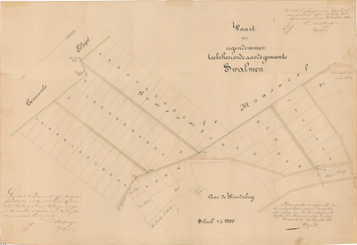 C138 Kaart van eigendommen van de gemeente Swalmen ten oosten van Boukjoul nabij de grens met pruisen – Akte notaris ...