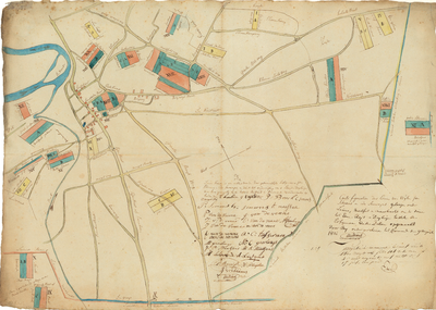 C149 Kaart van de gronden van wijlen Jan Schreurs en Ida Severeyns te Linne, Montfort en Maasbracht, dienende voor ...