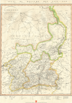 C169 Kaart van Limburg met onderverdeling van arrondissementen en kantongerechten – reproductie de Limburger 1988, 1821