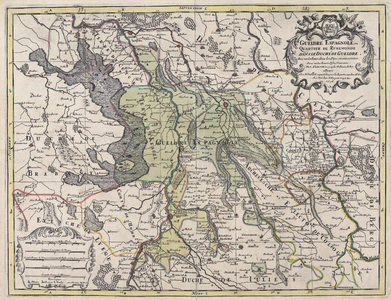 D1 Topografische kaart van het Overkwartier van Gelder en omringende landen – Met diverse schalen, 1696
